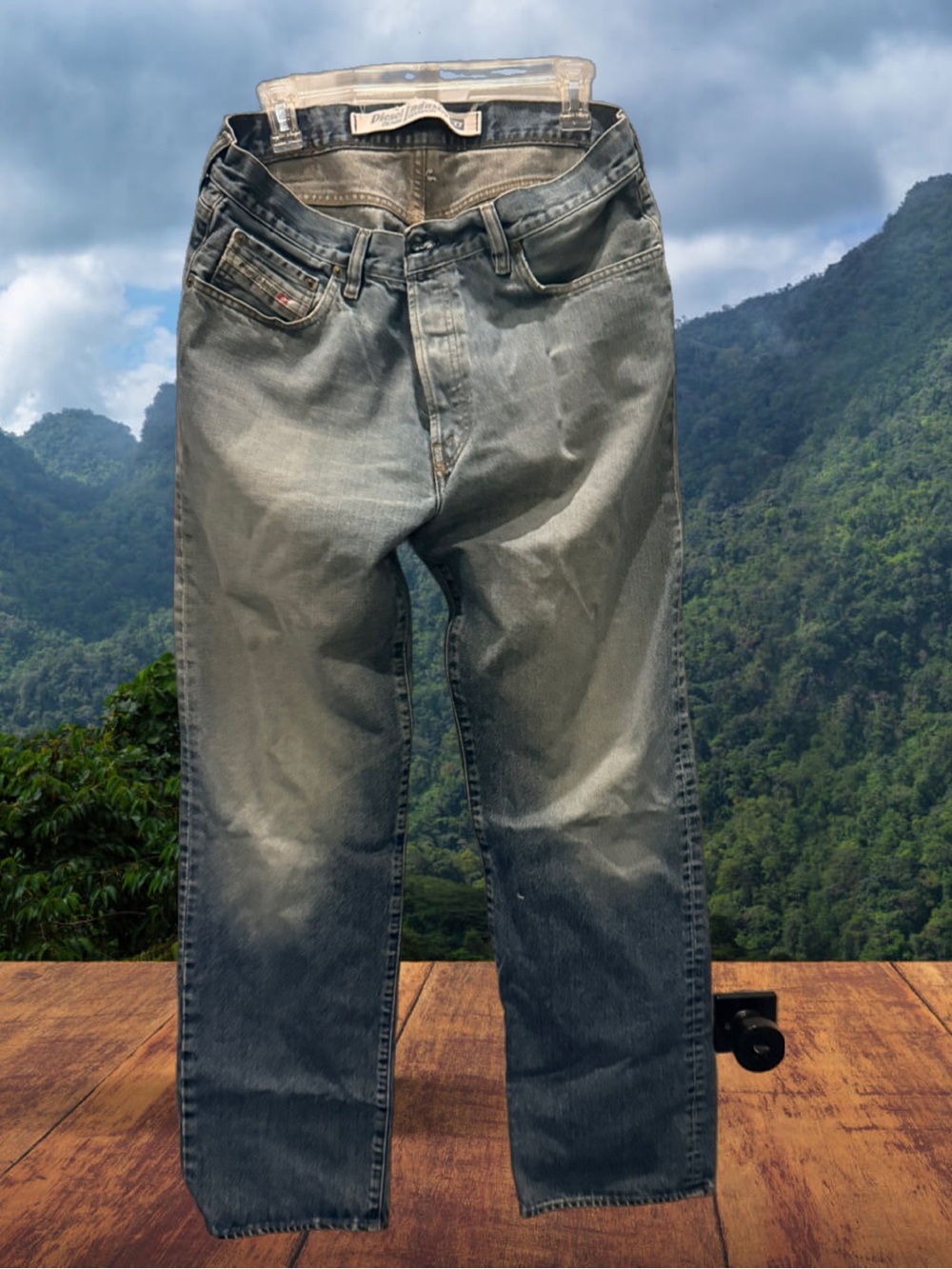 Diesel Men's Faded Blue Straight Jeans